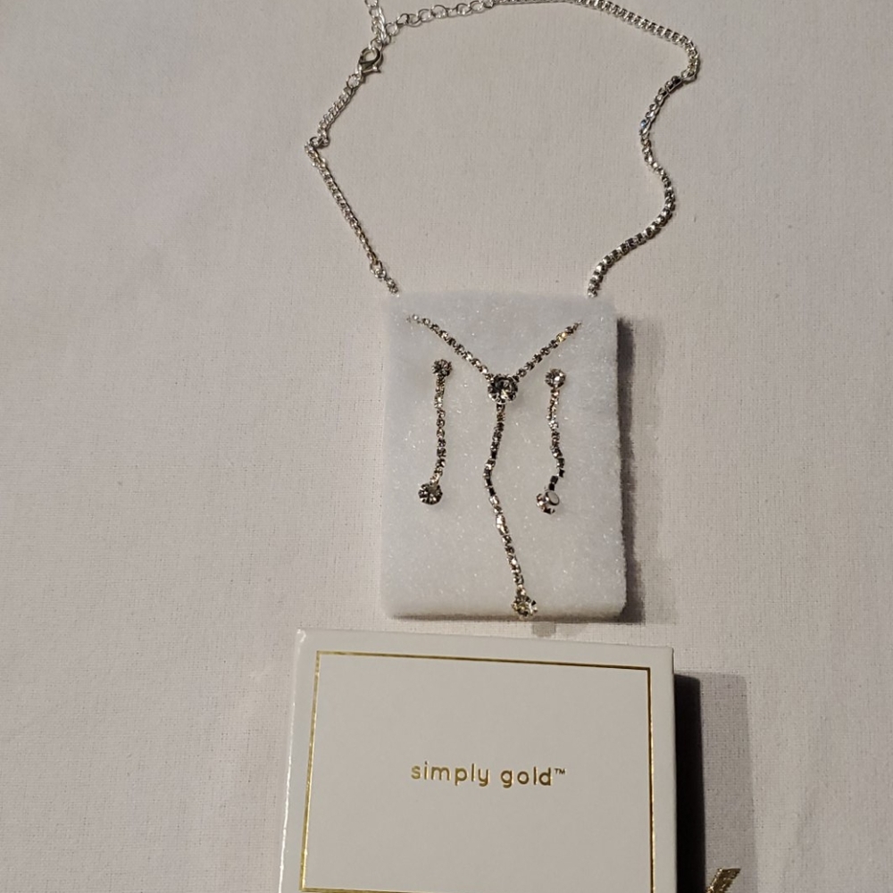 Rhinestone necklace and earrings